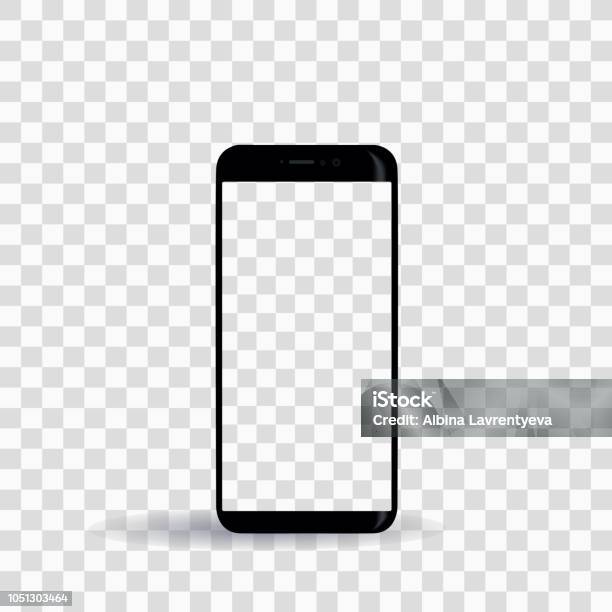 New Smartphone Template On Transparent Background Stock Illustration - Download Image Now - Smart Phone, Transparent Background, Telephone