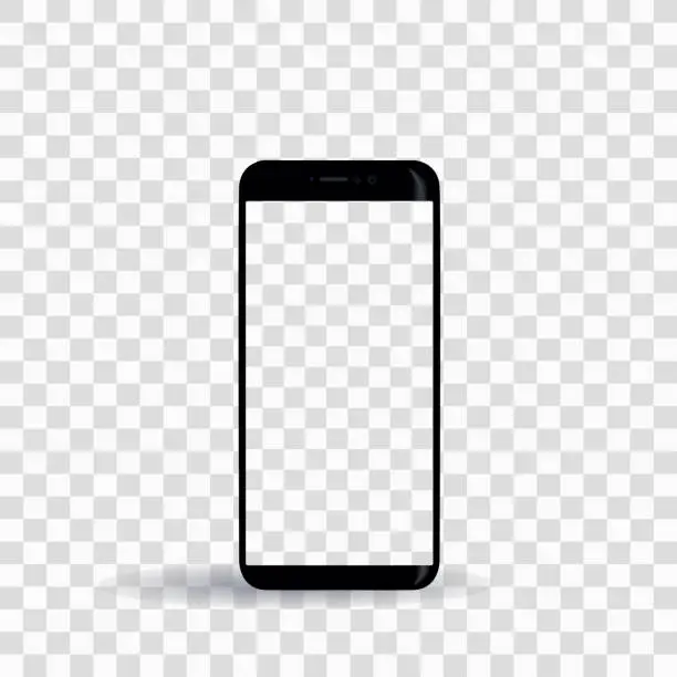 Vector illustration of new smartphone template on transparent background