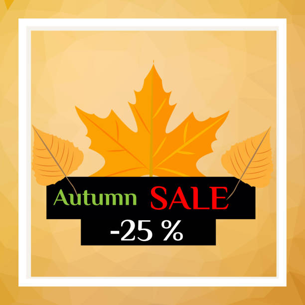 istock Autumn sale with yellow leaves on colored abstract spots 1051307460