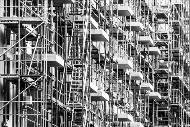 istock Full Frame Shot Of Building With Construction Frame 1051313814