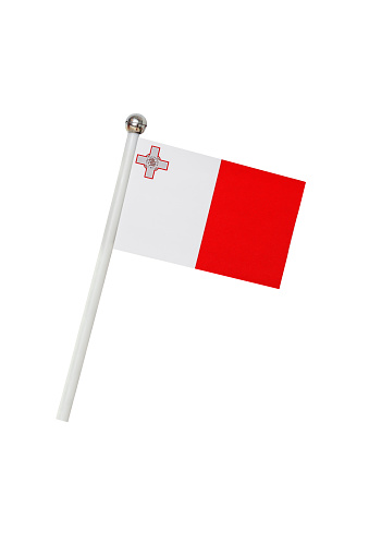 Flag of Malta isolated on white background