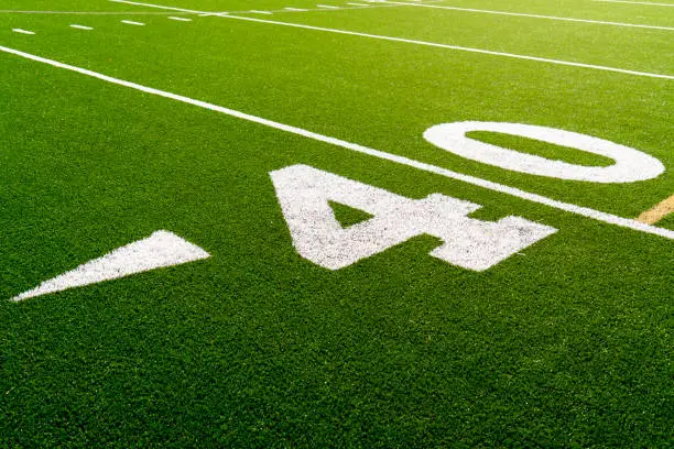 American football stadium 40 yard line background.