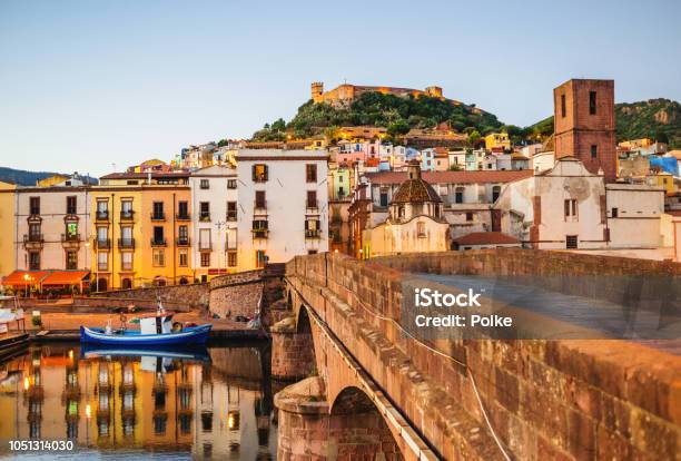 Bosa Town Sardinia Island Italy Stock Photo - Download Image Now - Sardinia, Italy, Italian Culture