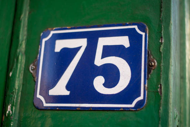 istock 75 seventyfive Door number plate 1051333374