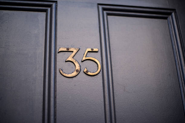 istock 35 thirty five Door number plate 1051333404