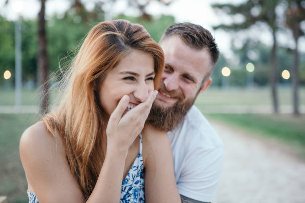 istock Beautiful couple having fun outdoors 1051347094