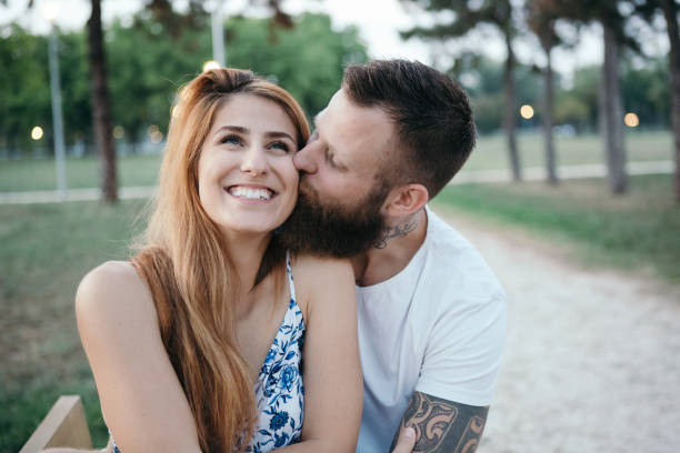 istock Beautiful couple having fun outdoors 1051347480