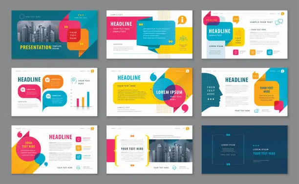 Vector illustration of Abstract Presentation Templates, Infographic elements Template design set for Brochures