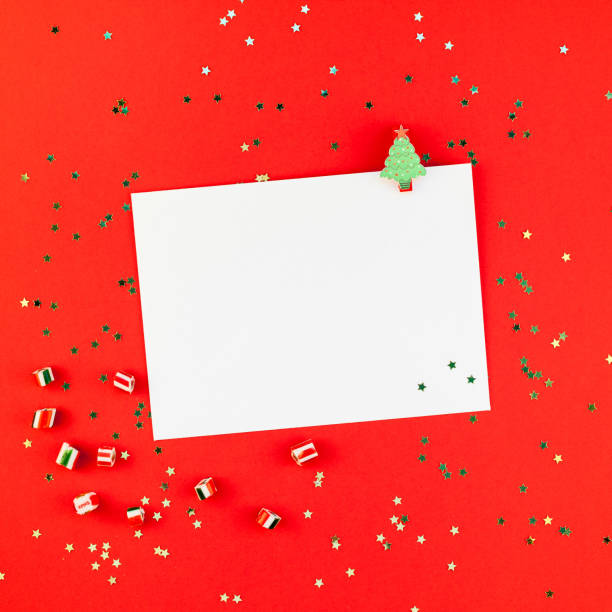 istock Christmas greeting postcard mockup with glitter 1051355486