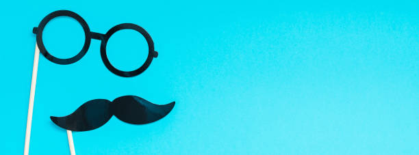 Paper moustaches for men fathers dad concept
