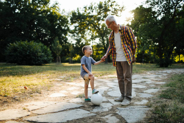 istock Ready for a soccer game with grandpa 1051366638