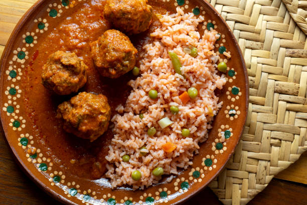 istock Mexican meatballs with red rice 1051369558