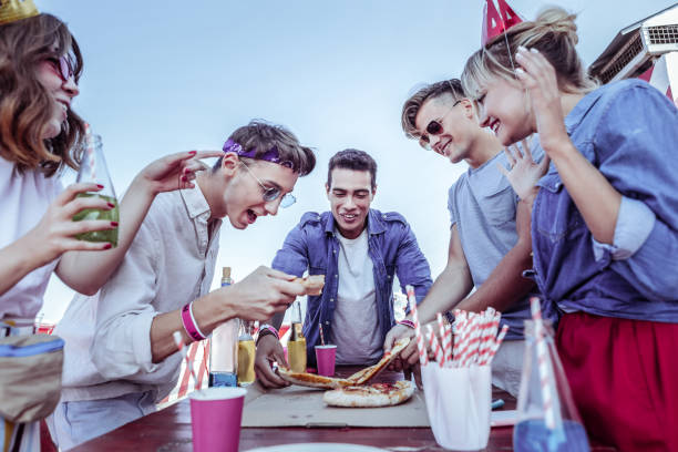 istock Joyful stylish male person bowing his head 1051369886