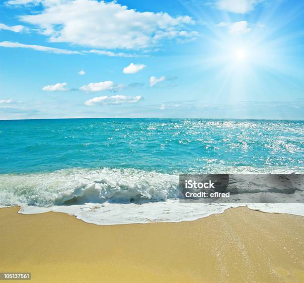 Foto de Praia Tropical e mais fotos de stock de Amarelo - Amarelo, Areia, Arrebentação