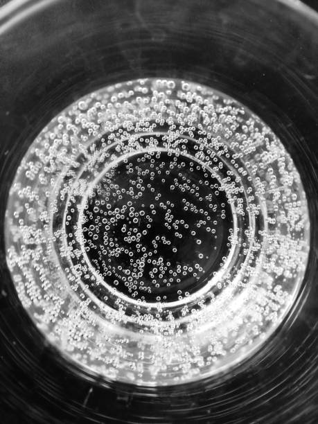 istock Glass of sparkling water top view 1051375998
