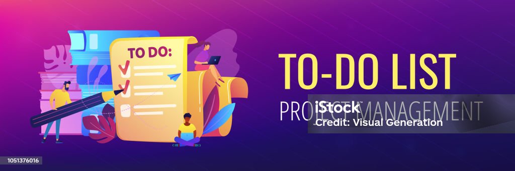 Task Management Header Bar Task Management It Header Or Footer Banner Stock Illustration ...