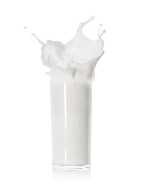 istock Splash tasty milk in a glass cup 1051380692