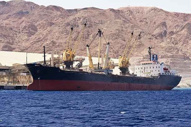 istock Cargo ship docked in Aqaba port. Jordan 105138185