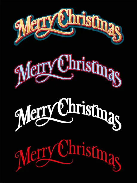 Vector illustration of Merry Christmas Logotype Layered