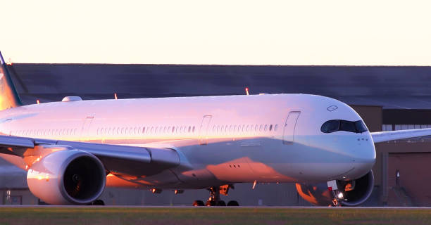 istock Airplane At Airport Runway Against Clear Sky 1051391652