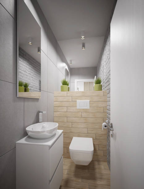 Modern toilette design 3 d render bathroom bathroom sink sink design stock pictures, royalty-free photos & images