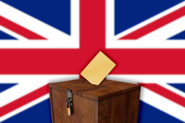 istock United Kingdom (UK) - Great Britain (GB) flag with ballot box - elections 1051410826