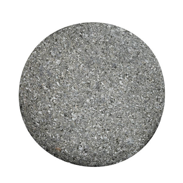 grey pebbles, isolated on white background - circle of stones imagens e fotografias de stock