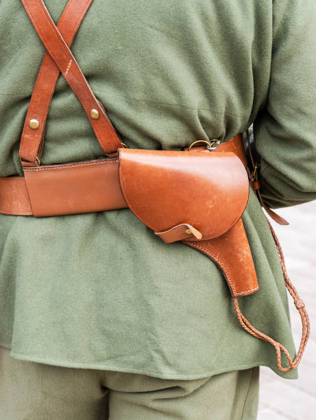 istock Vintage leather holster on the belt 1051427734