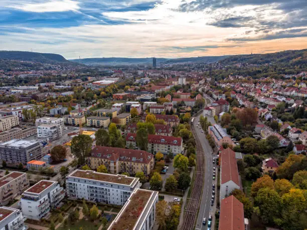 Jena Thuringia with the view from Zwätzen