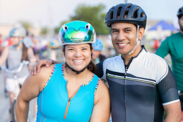 istock Couple participate in bike race 1051431834