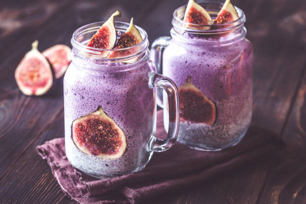istock Chia seed puddings with fig slices 1051442424