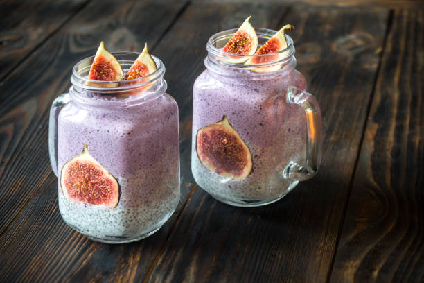 istock Chia seed puddings with fig slices 1051442472