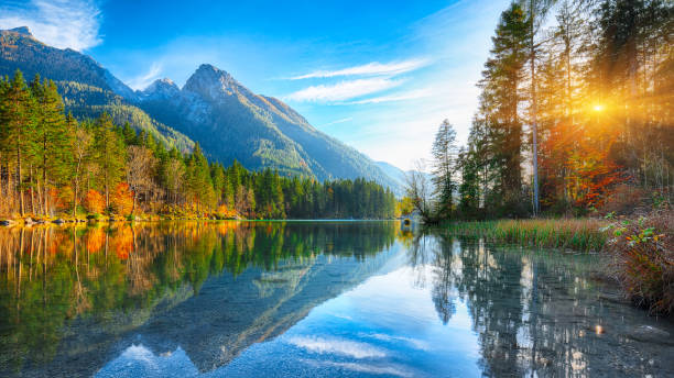 istock Fantastic autumn evening at Hintersee lake 1051443202