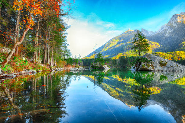 istock Fantastic autumn evening at Hintersee lake 1051446102