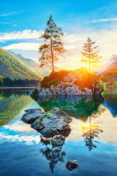 istock Fantastic autumn evening at Hintersee lake 1051446418