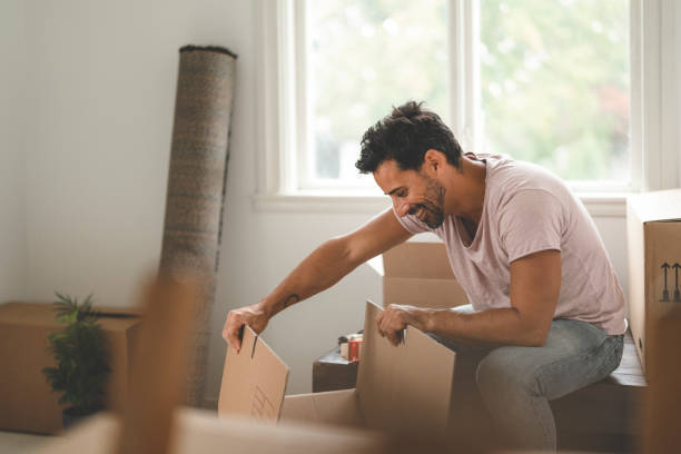 Man moving into a new house