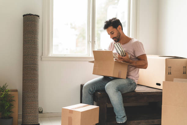 Man moving into a new house