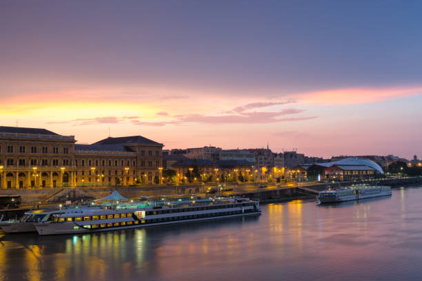 istock Cruise ships moored on Danube river in Budapest downtown 1051457104