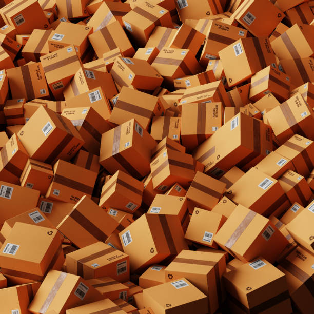 istock Infinite shipping boxes, transportation and logistics concept, original 3d rendering illustration 1051460240