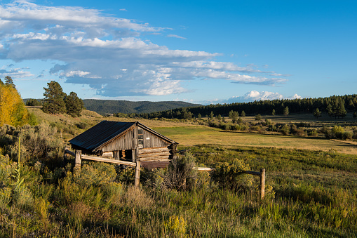 Ranch and log cabin in northern New Mexico