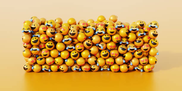 istock Group of emoticons 3d rendering background, social media and communications concept 1051462942
