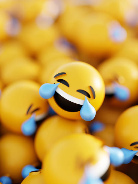 Infinite emoticons 3d rendering background, social media and communications concept stock photo