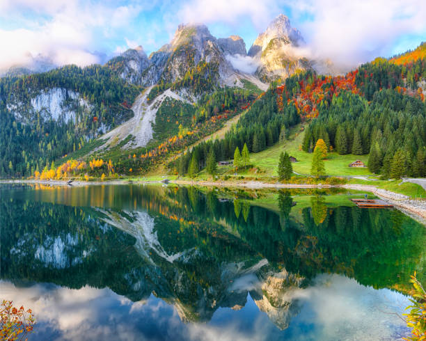 istock view of idyllic colorful autumn scenery with Dachstein mountain 1051463590