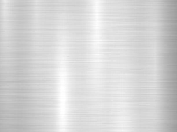 Technology Background with Metal Texture Metal horizontal abstract technology background with polished, brushed texture, chrome, silver, steel, aluminum for design concepts, web, prints, posters, wallpapers, interfaces. Vector illustration. brushing stock illustrations