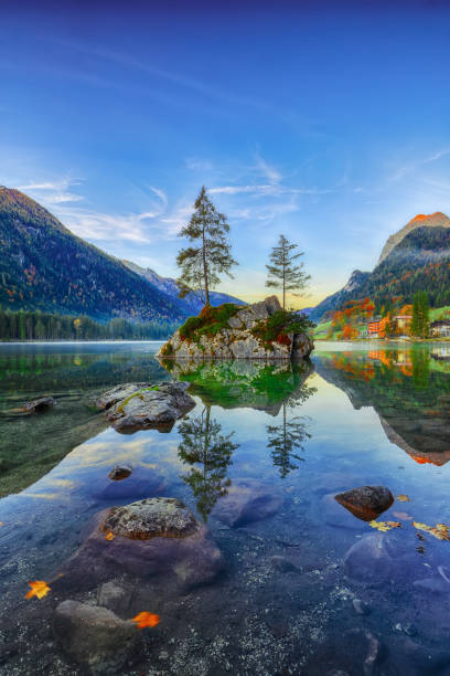 istock Fantastic autumn sunrise of Hintersee lake 1051469818