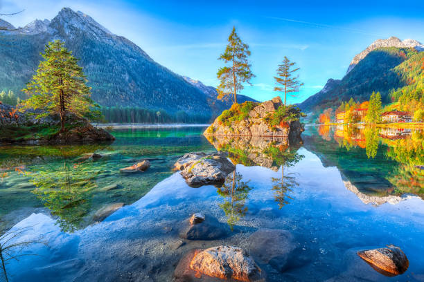 istock Fantastic autumn sunrise of Hintersee lake 1051469998