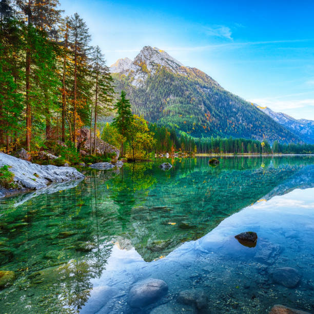 istock Fantastic autumn sunrise of Hintersee lake 1051472754