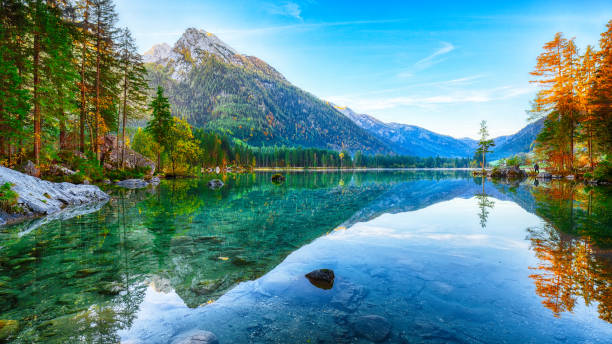 istock Fantastic autumn sunrise of Hintersee lake 1051472756