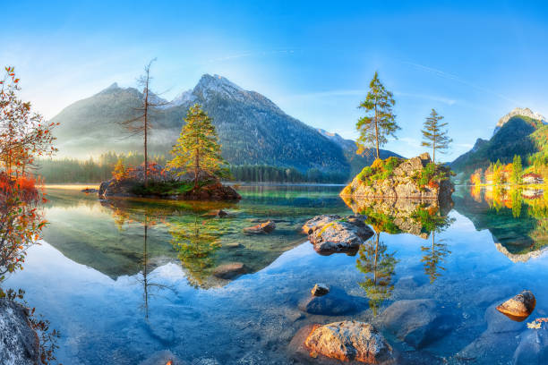 istock Fantastic autumn sunrise of Hintersee lake 1051472972