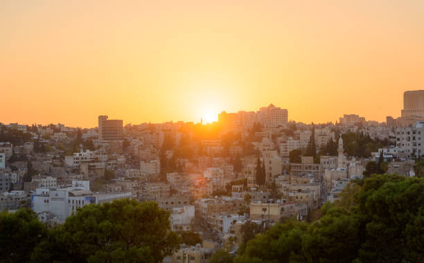 istock Amman Jordan sunset over Roman Ruins 1051504344